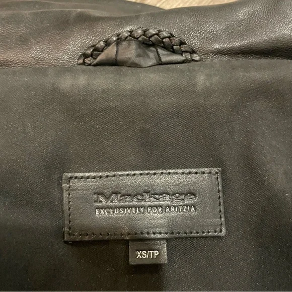 Mackage Kenya, black Leather Biker moto Jacket - Picture 12 of 13